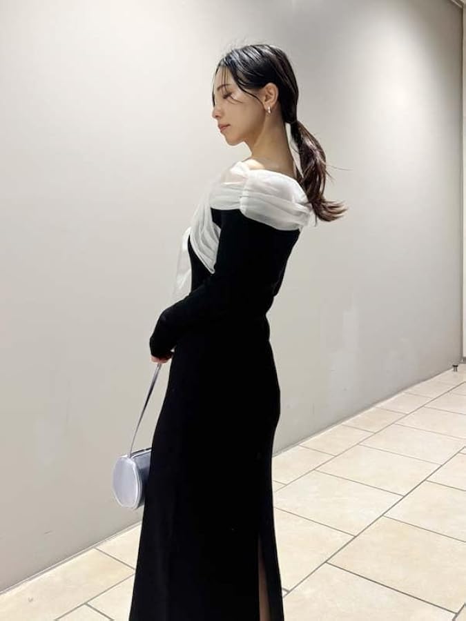 【新品未開封】FRAY I.D オフショルコンビリボンリブニットワンピース Amazon.co.jp: [フレイ アイディー] オフショルコンビリボン